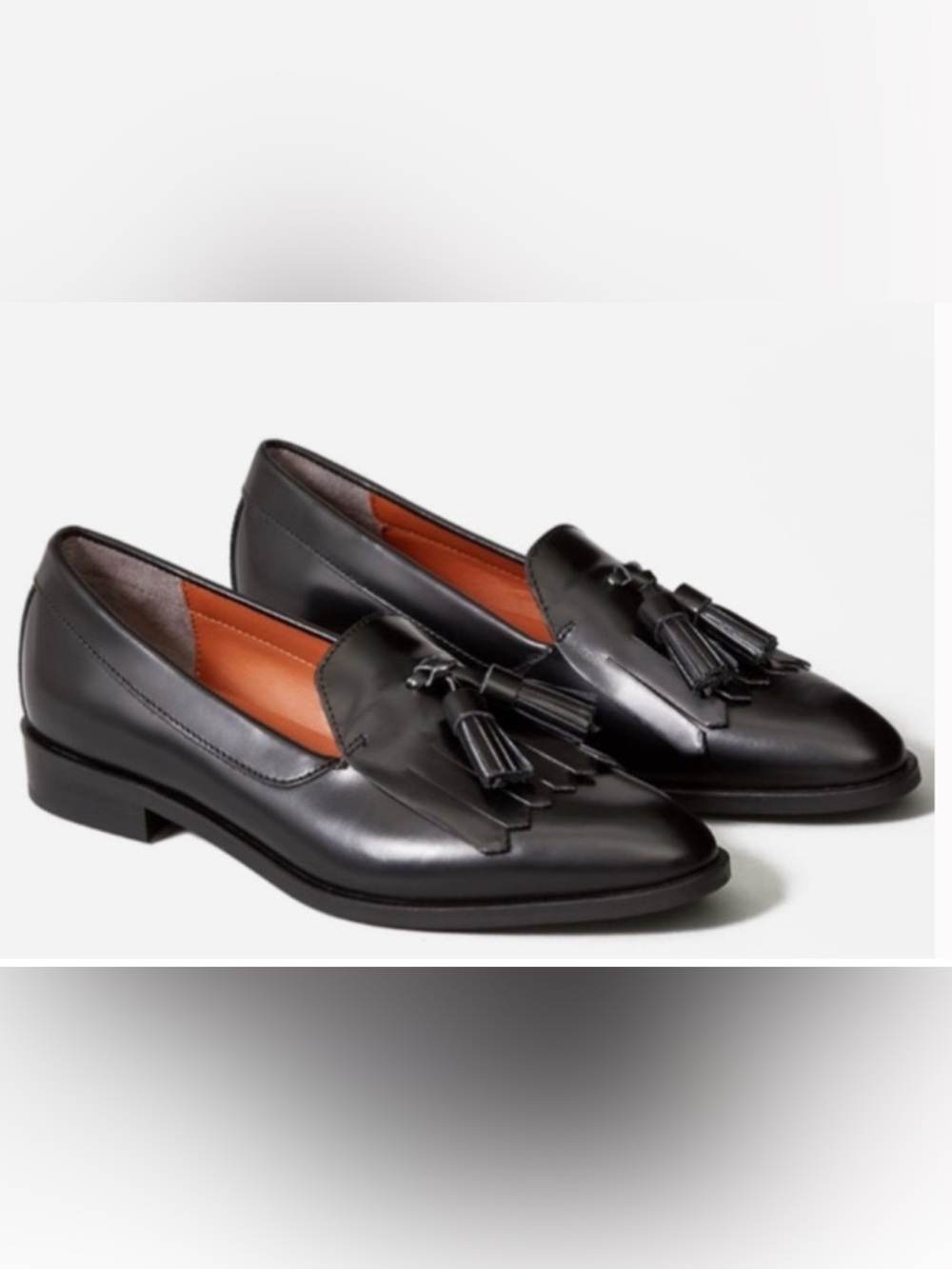 Everlane The Modern Tassel Loafers in Black Women’s Oxfords Size 6.5 🇮🇹 Italy